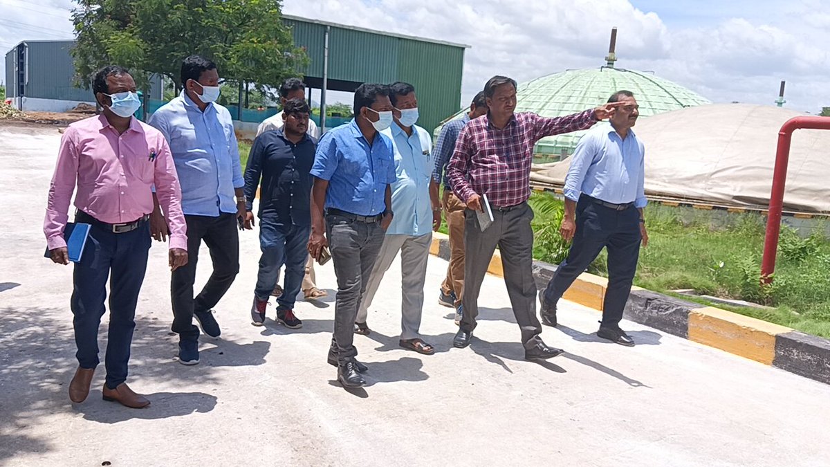 MD ,SAC -Sri Gandham Chandrudu, IAS <a href="/ChandruduIAS/">Gandham Chandrudu IAS</a> , Mr.N. Kiran Kumar-COO SAC <a href="/nkiran3637/">COO Kiran</a>  along with <a href="/MCTTirupati/">Municipal Corporation, Tirupati</a>officials visited our plant at Tirupati.
Appreciated the efforts made by @MCTTirupati &amp; MWTESL for setting up and operating  the BioCBG plant  successfully.