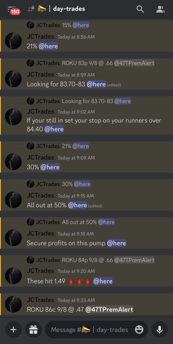 47Tradez's tweet photo. 6/0 on $ROKU from today and yesterday all called out in the discord join the community now link in bio!💰💰 #OptionsTrading #optionstrade #DayTrading #Crypto #cryptotrading #forex #forextrading #StockMarket #stocks #stocktrading https://t.co/Hb6lnHwcks