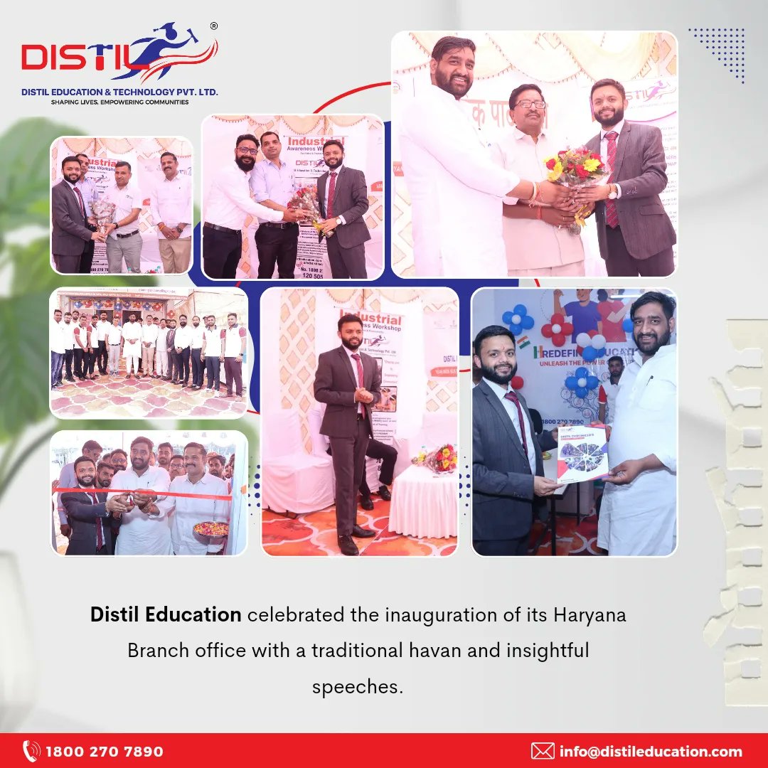 distiledutech's tweet photo. #DistilEducation marked the opening of its #HaryanaBranch office with a ceremony featuring Mr. Manoj Yadav, the BJP District President Rewari, and Mr. Dharamveer Chokan, the District President Ulbl Cell JJP Rewari, as honored chief guests. https://t.co/n164NsAVwO