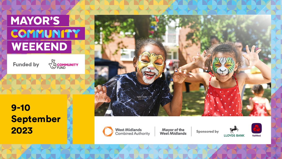 This weekend is the first #MayorsCommunityWeekend in the West Midlands since the pandemic and I’m really pleased that £170k of #NationalLottery funding will be helping communities to come together and build new connections across 100 events. 

#WMCommunity2023