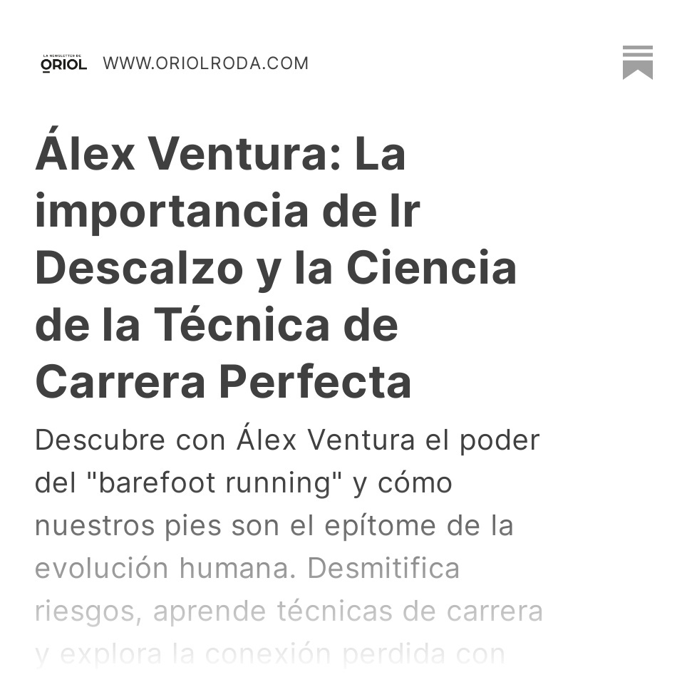 Hoy he publicado una entrevista que me hace una ilusión extrema.
Hablo con <a href="/AlexFIT360/">𝗔𝗟𝗘𝗫 𝗩𝗘𝗡𝗧𝗨𝗥𝗔 | ᴄᴏᴀᴄʜ</a> sobre técnica de carrera y la importancia de ir descalzos.

¡🦶🦶Es BRUTAL 🦶🦶!
oriolroda.com/p/alex-ventura…