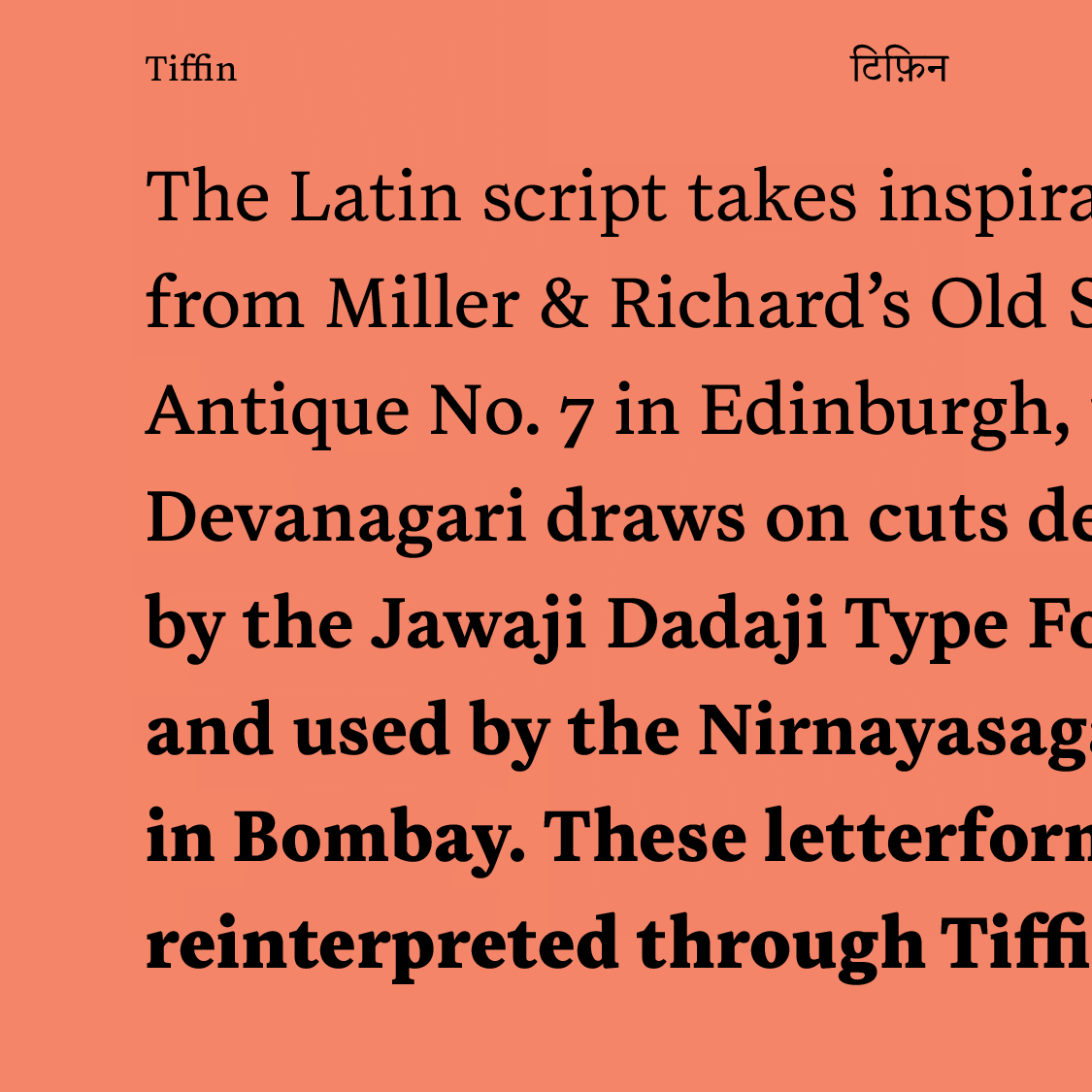 युनिवर्सल थर्स्ट (@universalthirst) on Twitter photo Introducing Tiffin A new Devanagari & Latin typeface designed by <a href="/DesaiSalomi/">Salomi Desai</a>
universalthirst.com/products/tiffin
(Engineering by <a href="/joanaranito/">Joana Ranito</a> & <a href="/kalapi/">kalapi</a>) Introducing Tiffin A new Devanagari & Latin typeface designed by <a href="/DesaiSalomi/">Salomi Desai</a>
universalthirst.com/products/tiffin
(Engineering by <a href="/joanaranito/">Joana Ranito</a> & <a href="/kalapi/">kalapi</a>)