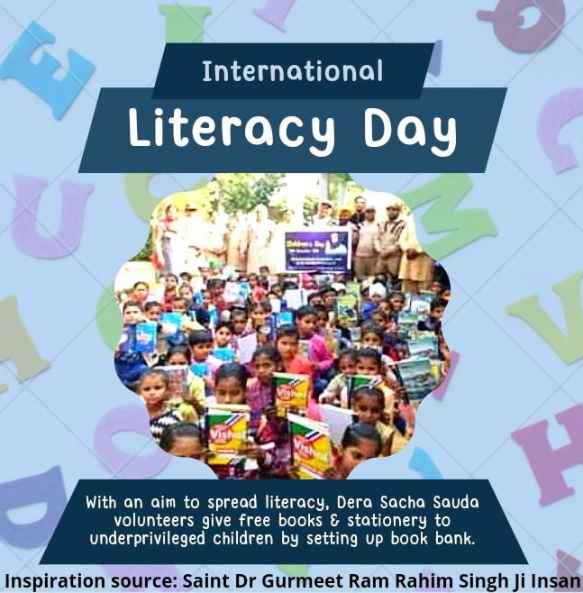 Right to education is our Fundamental right.
With the aim of Every Child should enjoy their right Dera Sacha Sauda volunteers inspired by Saint MSG Insan providing free coaching& distributing all needy material among kids.
#WorldLiteracyDay
#InternationalLiteracyDay