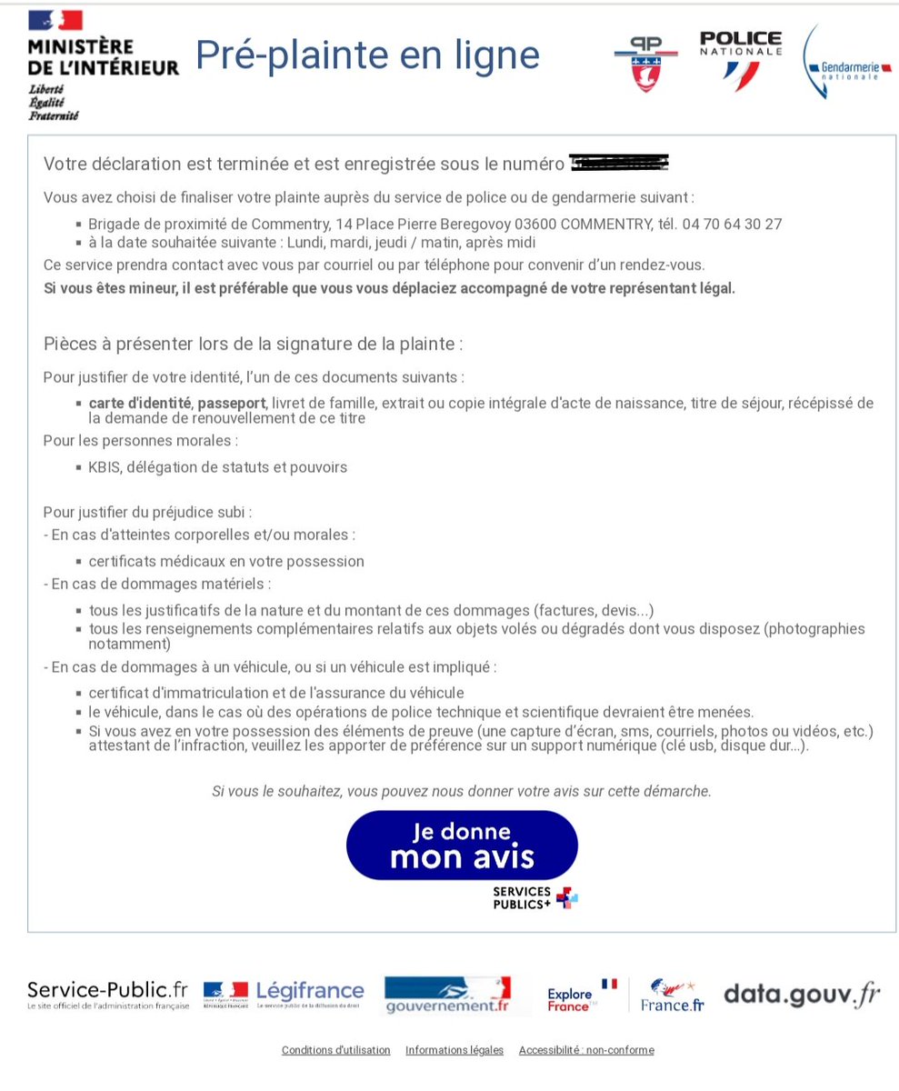 NellyK03's tweet photo. #JeTestePourVous enfin là en l'occurrence c'est pour moi 😅 la plainte en ligne... À suivre!! (oui parce que genre de conneries fait parti de mon burn-out déclanchant ce 🤬 d'handicap alors mnt je ne laisse plus rien passer !!) #PlusForteQueJamais 🤘 https://t.co/0WHRG7Q25l