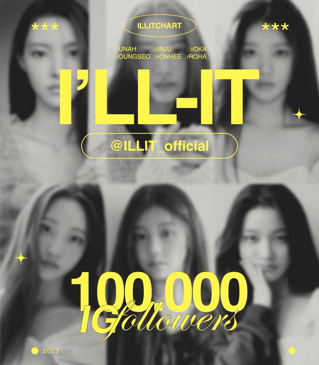 illitchart's tweet photo. .@ILLIT_official has surpassed 100,000 followers on Instagram. Become the 2nd fastest 2023 rookie girl group to do so!

#ILLIT #아일릿 @ILLIT_twt https://t.co/NqohF7jF6F