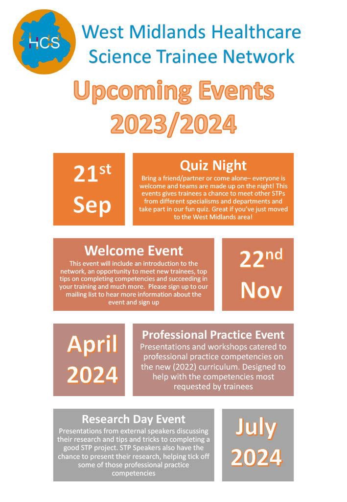 Come say hi to us at the <a href="/NSHCS/">National School of Healthcare Science</a> induction day and find out what we’re doing as a network to support trainees!

Look out for details on our upcoming events including our quiz night 👀👀🎉

#STPinductionday
