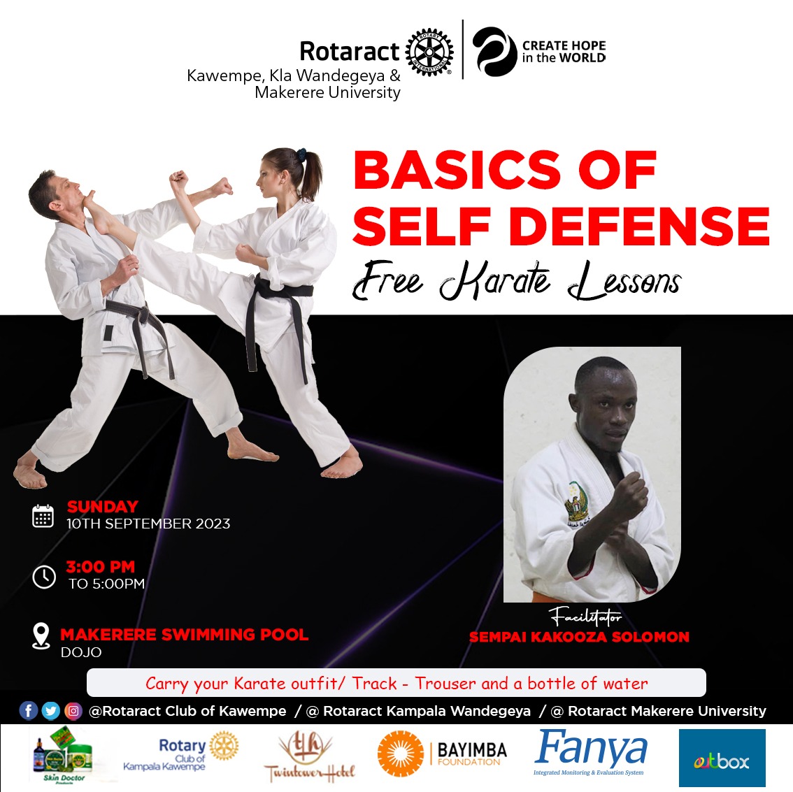 RctKawempe's tweet image. Self defense is not just a set of techniques, it's a state of mind that begins with the belief that you are worth defending
Great results can be achieved with small forces
Join us this Sunday we we take you thru basics of Self defense
#VikingsCreatingHope 
#CreatingHopeInTheWorld