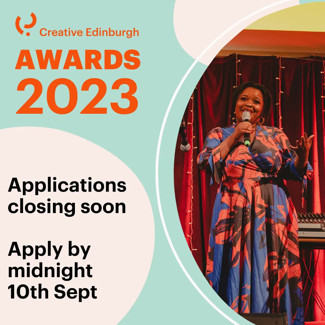 CreativeEdin's tweet photo. Only 3 days left to apply! Nominations and nominees must be from and for a person, project or place predominantly based in Edinburgh - so tell us all about the businesses, freelancers, and projects you love.

Start here: https://t.co/NWhjbZEdcX

Photo credit: Hope Holmes https://t.co/fNScozWA5Q