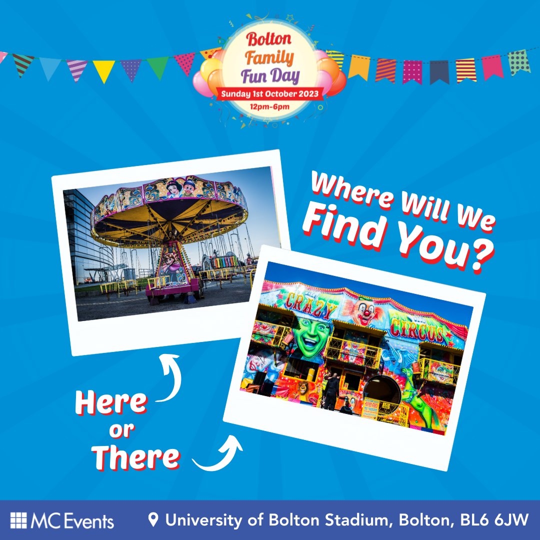 Swings or Scares: Which Adventure Calls You? 🎡

Do you like the feeling of the wind as you soar high on the swings? Or do you love the thrill of a good scare? 🎪

👇 Pop your choice in the comments below 

#BoltonEvents #KidsDayOut #BFFD23 #PickYourAdventure #BoltonFamilyFunDay