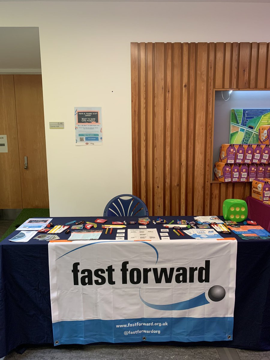 FWJFastForward's tweet photo. Hanging out near the canteen @Glasgow_Clyde Anniesland for #GCCSAFreshers23. Would love to have a #harmreduction chat! #gamblingharms #gamingharms #signposting https://t.co/qXnEs5M9SW