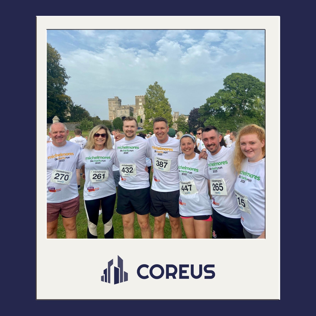 CoreusGroup's tweet photo. Congratulations to the @MichelmoresLaw team for a smoothly run 5K Charity Run at Powderham Castle yesterday – it was a scorcher!

We really enjoyed taking part and well done to everyone who made it round!

#MM5K #Communityfitness #Construction https://t.co/irTN1XfHhf