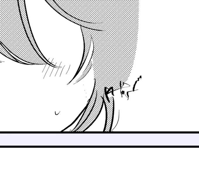 吹き出しレイヤーの下から線画で寝落ちした形跡が出てきた 