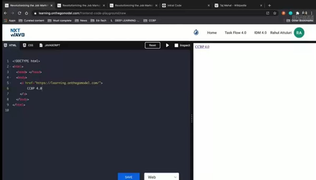 sridharpatel654's tweet photo. Hey people...!!!
It's very enthusiastic and this session have been uplifted me...
@nxtwave_tech
@rahulattuluri
#ccbp #ccbpian #ccbpstudent
#nxtwave_team
#consistency #tech #hypertext #HTML #CSS #staticwebsite https://t.co/Xtm9ZMh3Yd