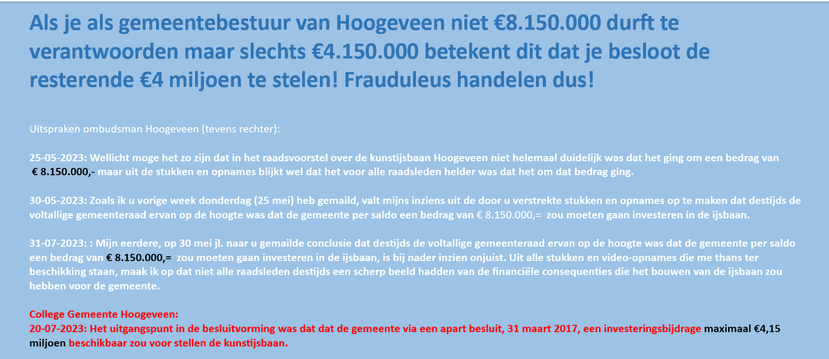 <a href="/JanSchut2/">Jan Schut</a> <a href="/NOS/">NOS</a> Waarom verbaast me dat nou niet van een door criminelen bestuurde @GemHoogeveen. Een gemeentebestuur dat besluit miljoenen gemeenschapsgeld te stelen heeft een aanzuigende werking. Frauderen is Hoogeveense bestuurders aantoonbaar niet vreemd.