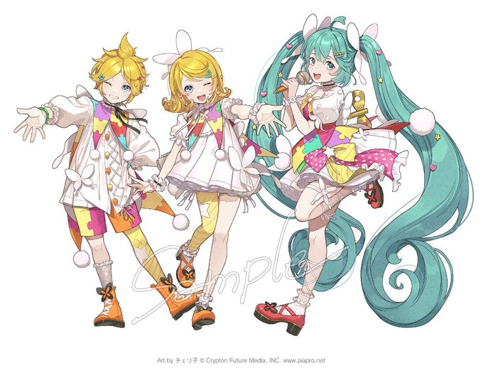 お知らせ『HATSUNE MIKU EXPO 2023 VR x DISH UP』イラストを担当させていただきました!ぶくろてさんの担当された「MIKU EXPO 2023」衣装のミクとそれに合わせた衣装の5人を描き下ろしさせていただいてます何卒!#初音ミク #MIKUEXPO2023  