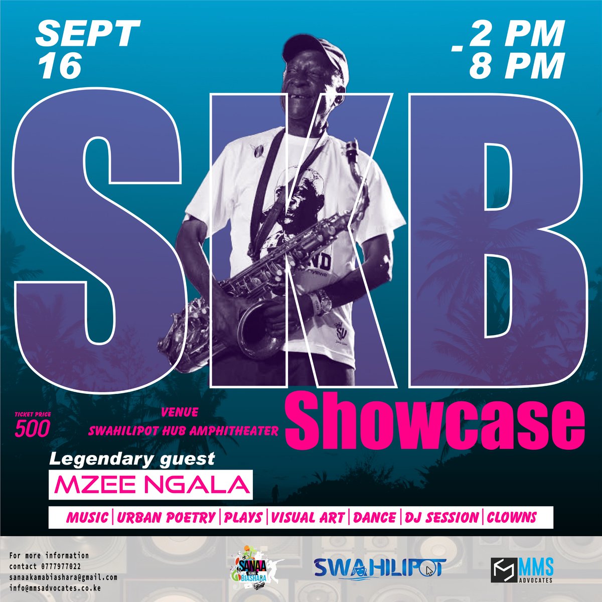 We are happy to present to you the SKB showcase 🌊
with <a href="/azeezah_h/">Media Messiah 👑🇰🇪</a> , #MzeeNgala <a href="/djmashakenya/">DJ MASHA KENYA 🇰🇪🇨🇭</a>  on the 16th of September <a href="/swahilipothub/">Swahilipot Hub</a> 

#sanaakamabiashara
#mmsadvocates
#swahilipothub
#skbshowcasemombasa
#Mombasa