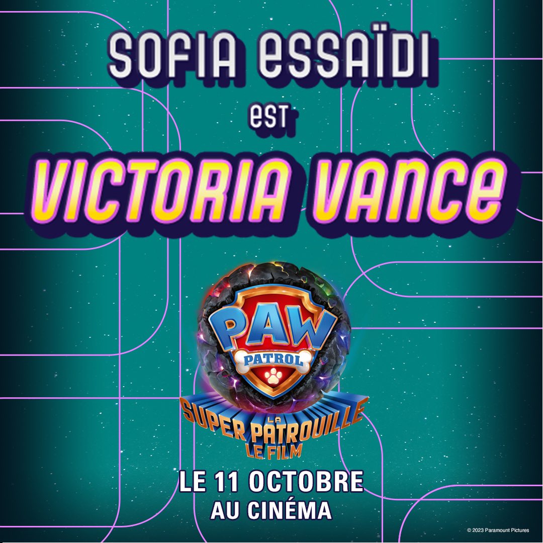 Sofia_Essaidi's tweet photo. Super heureuse de rejoindre l’aventure de #PatPatrouille #SuperPatrouille #AuCinema le 11 octobre ! 🤩🥳😍 Je me suis tellement amusée ! Merci à @paramountfr et à toute l’équipe de doublage pour ce moment de joie ! 🤗 https://t.co/QpI6DAYsIi