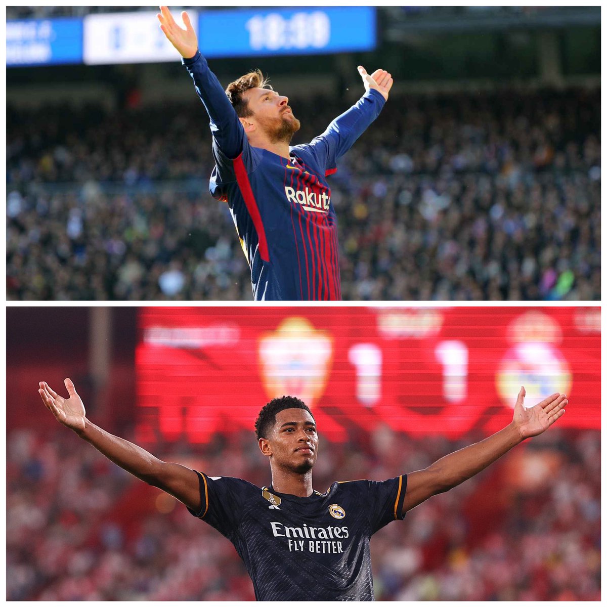 factsfutt's tweet photo. 🤯 Muchos comentando sobre la celebración de Bellingham pero pocos saben que el padre del Madrid la hizo antes metiendo un 0-2 en el Bernabéu😳 https://t.co/udZW39c43n