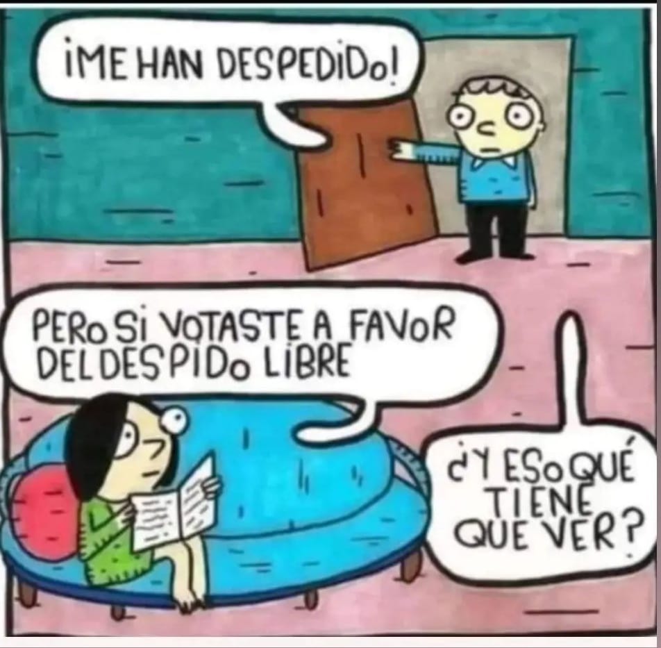 Un saludo a los votantes del PP y Vox (y en realidad, también a los del PSOE y Sumar, que han mantenido el despido a precio ganga, tal y como quiso el PP en su mayoría absoluta):