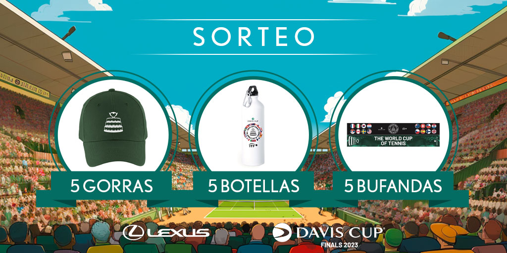 Lexus España (@lexusspain) on Twitter photo SORTEO | Haz RT y consigue uno de los 5 packs que sorteamos con merchandising oficial de las Finales de la Copa Davis. Bases Legales: bit.ly/45XoBLc SORTEO | Haz RT y consigue uno de los 5 packs que sorteamos con merchandising oficial de las Finales de la Copa Davis. Bases Legales: bit.ly/45XoBLc