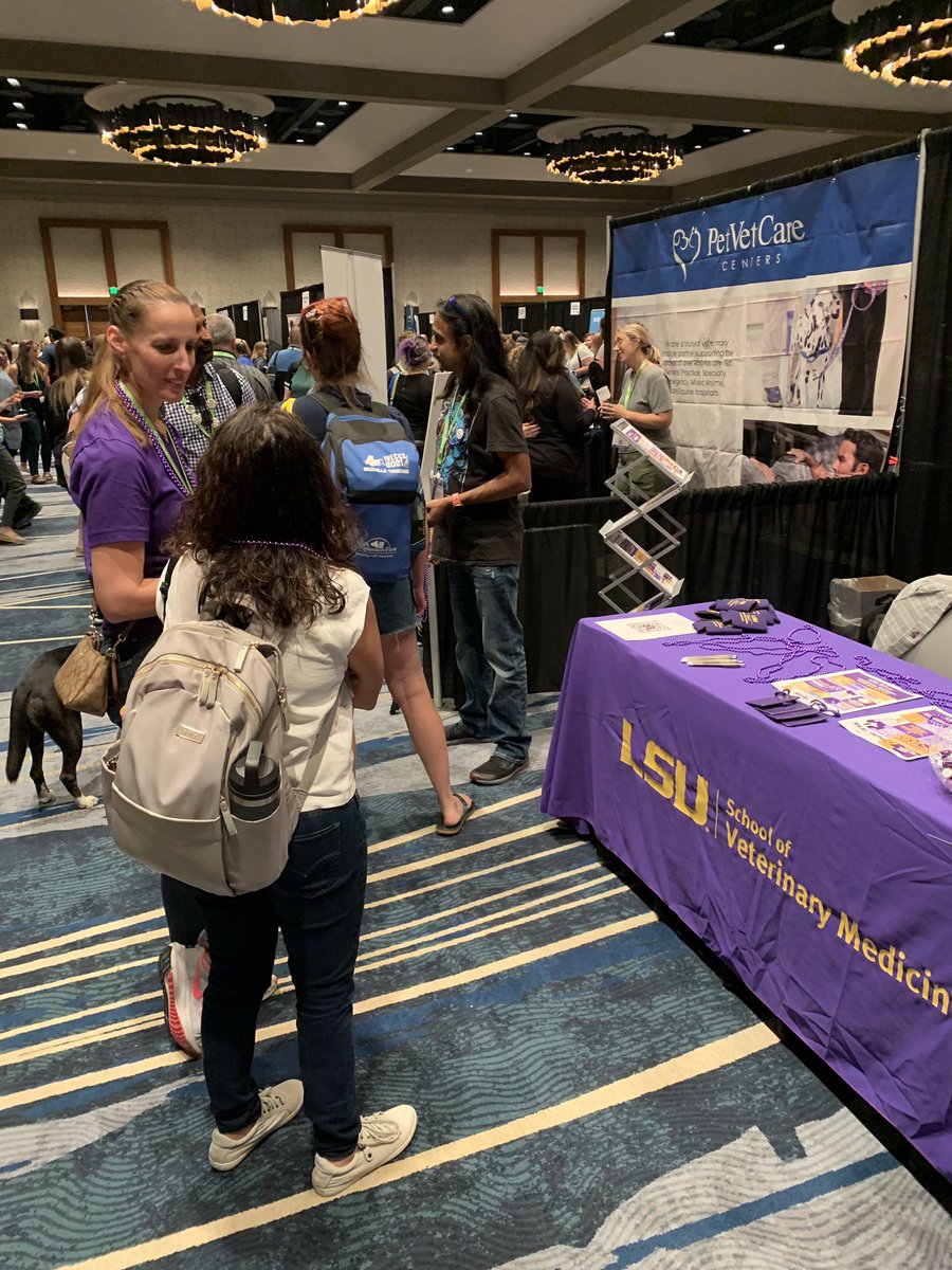 lsuvetmeddean's tweet photo. Well done to our team from #LSUVetMed at the #IVECCS Symposium in Aurora, CO — representing our school &amp; our wonderful employment opportunities in Emergency &amp; Critical Care. Debbie &amp; team, you’re doing a great job! Thank you! #LSU #WeTeach #WeHeal #WeDiscover #WeProtect #WeLead https://t.co/UN0gQapl3f