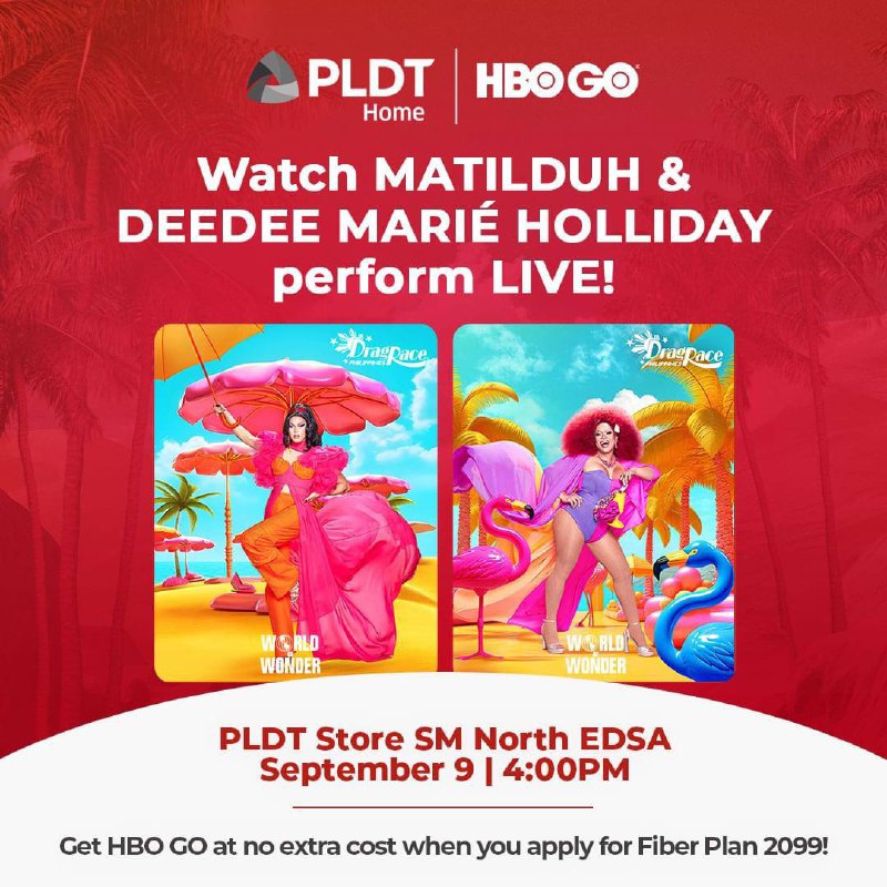 #DragRacePH Weekend A Thread: Catch our sizzling #DragRacePH S2 Queens @matilduh_ and @DeeDeeMarieH as they fire up the stage with a lip sync performance this Saturday, 4 PM at the PLDT Store, 3rd floor SM North Edsa Annex Building. 1/4
