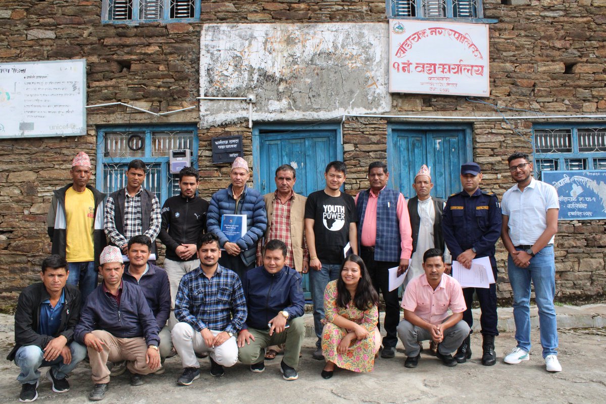 DRRFellowship's tweet photo. ** Successful completion of #climatefellowship M&amp;E and Bipad Portal Launch at Khandachakra Municipality, Kalikot** At the event Bipad Portal was formally launched by the Act. Chief Administrative Officer (CAO) Jashi Prasad Chaulagain #DRR #Climatefellowship https://t.co/t9zx7JVUy9
