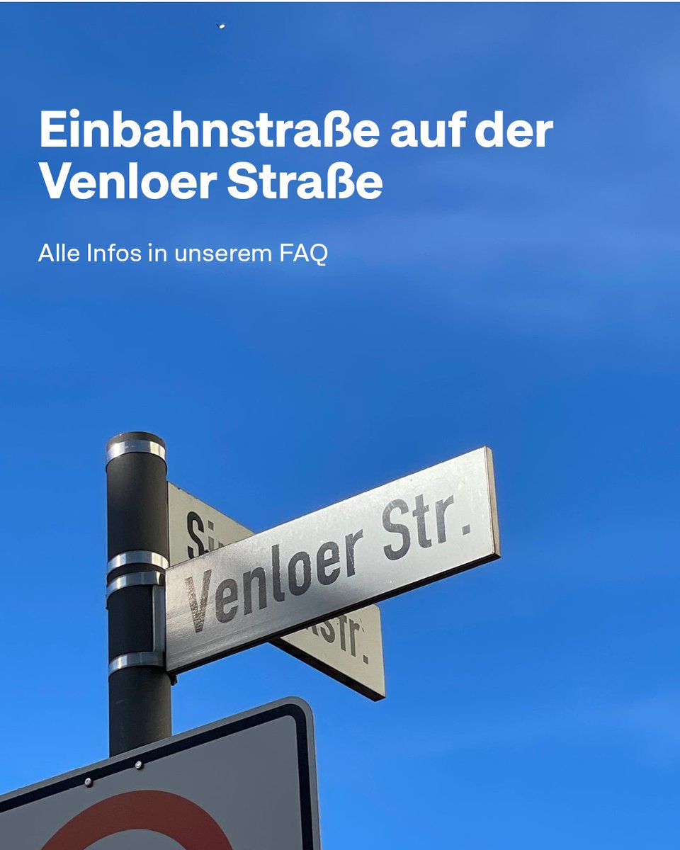 Koeln's tweet photo. Die Venloer Straße soll Einbahnstraße für Kfz werden. Das schlägt die Verwaltung den politischen Gremien vor. 🤝 Diese Pläne stellen die zweite Phase des Verkehrsversuchs dar.

Wir haben für euch alle wichtigen Infos in unserem FAQ zusammengefasst.

👉 https://t.co/j5Sa6IT6Yw https://t.co/T8pzDm1weD