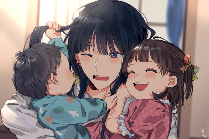 「小山秀介(こやましゅうすけ)」 黒髪長髪ぱっつんお兄さん。 甥っ子と姪っ子に好かれている。