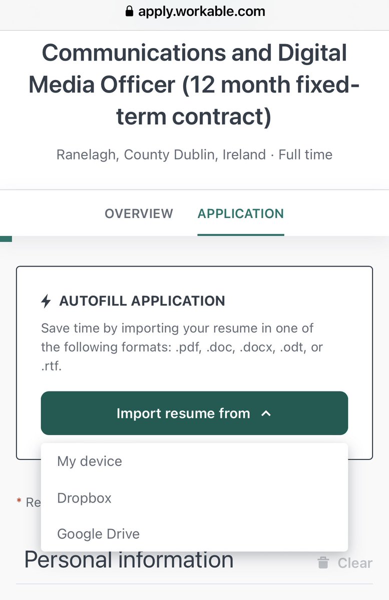 5amTim's tweet photo. @aontas Hi again 🙂

Having difficulty with the autofill  application form and also with uploading my resume for some reason. 
Could just be an issue at my end. 

Apologies for any inconvenience, but if possible please let me know what address/who I can email my resume to?

Thank you 😊 https://t.co/kbKU1JhynE