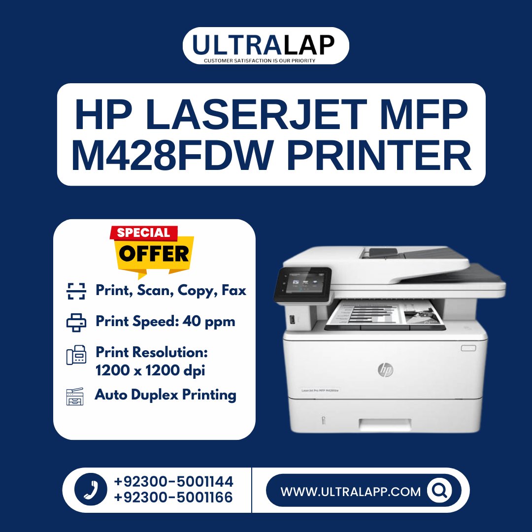 Ultra_Lap's tweet image. 🔥 Speed &amp;amp; Efficiency in One: Introducing HP Laserjet MFP M428fdw Printer! 🔥

📥ultralapp.com
📞 0300-5001144

#HPLaserJetM428fdw #AllInOneMagic #MonochromeMaster #DuplexDynamo #ProductivityPro #EfficiencyElevated #ultralap #Pakistan 🎯🖥️🌟
