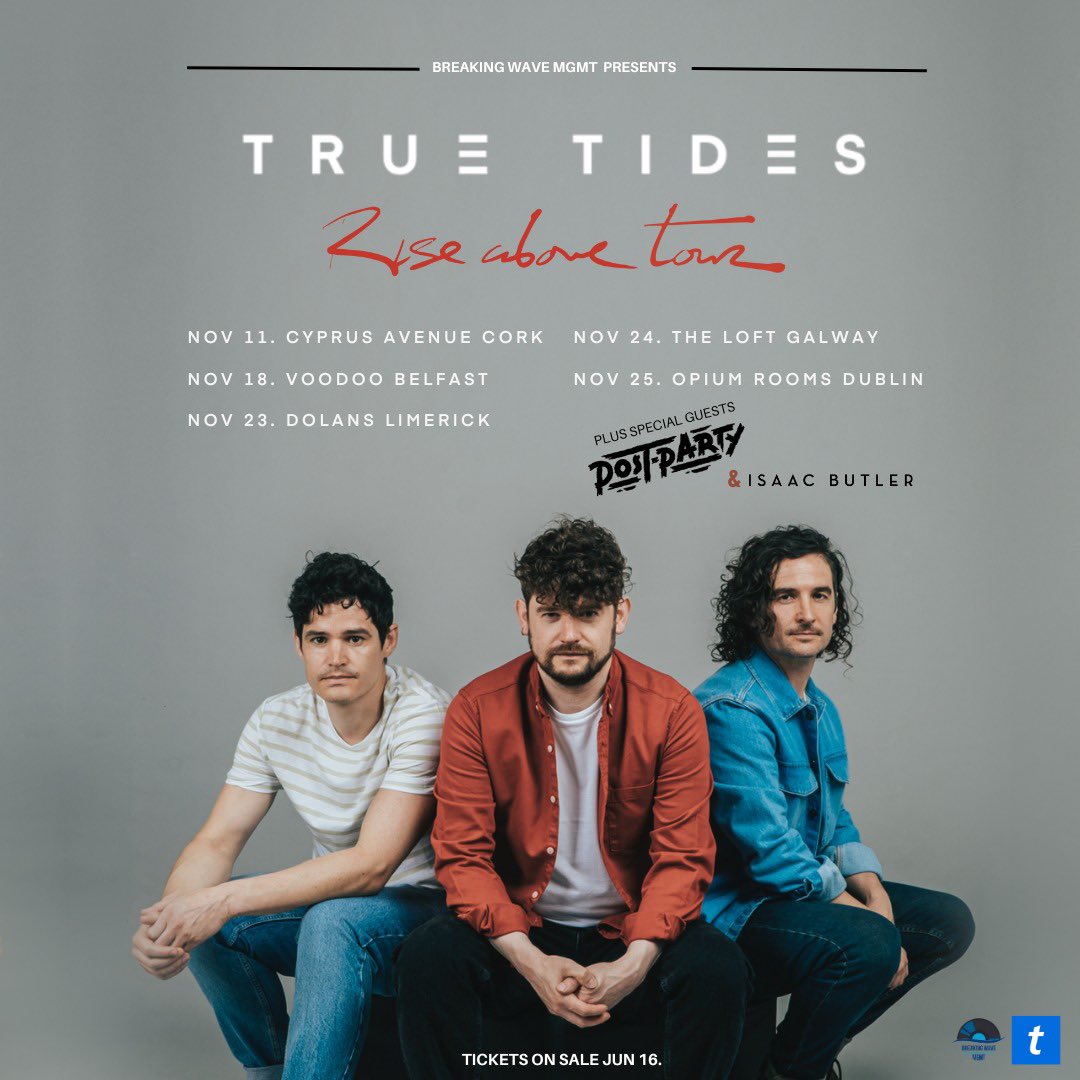 TRUE TIDES (@truetidesband) on Twitter photo Delighted to announce the immensely talented <a href="/isaacbutlerRW/">Isaac Butler</a> will be joining us for our ‘Rise Above Tour’ this November alongside special guests <a href="/PostPartyBand/">Post-Party</a> ! Don’t miss out, get your tickets now! linktr.ee/Truetidesband Delighted to announce the immensely talented <a href="/isaacbutlerRW/">Isaac Butler</a> will be joining us for our ‘Rise Above Tour’ this November alongside special guests <a href="/PostPartyBand/">Post-Party</a> ! Don’t miss out, get your tickets now! linktr.ee/Truetidesband