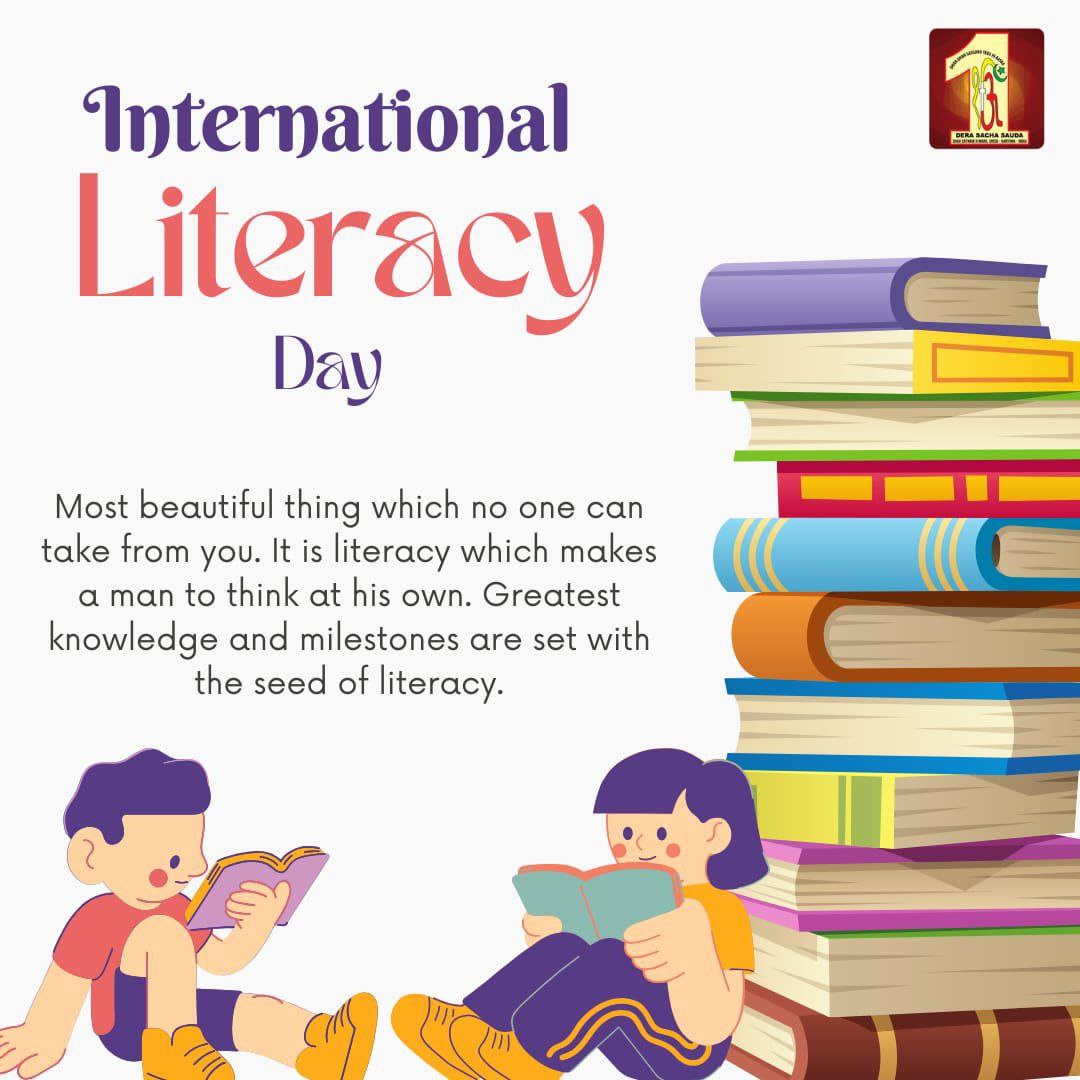 It is the need of the hour for every individual to be literate. Unfortunately not everyone can afford it.Saint MSG Insan has initiated welfare works under which Dera Sacha Sauda disciples pay school fees, provide free books, stationary. #WorldLiteracyDay #InternationalLiteracyDay