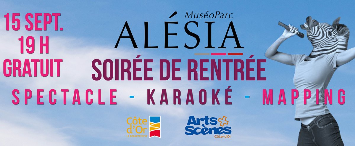 #ArtsEtScènes #Spectacle
Le MuséoParc Alésia est fier d'accueillir le lancement de la saison Arts&amp;Scènes le 15 septembre ! 
RDV lors de cette soirée gratuite pour faire la fête !