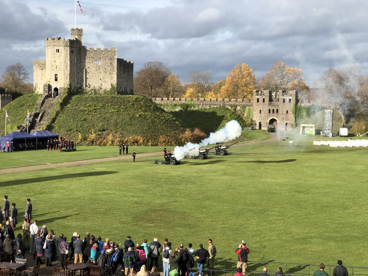 There will be a Gun salute in Cardiff Castle today at 11:30 open to the public.