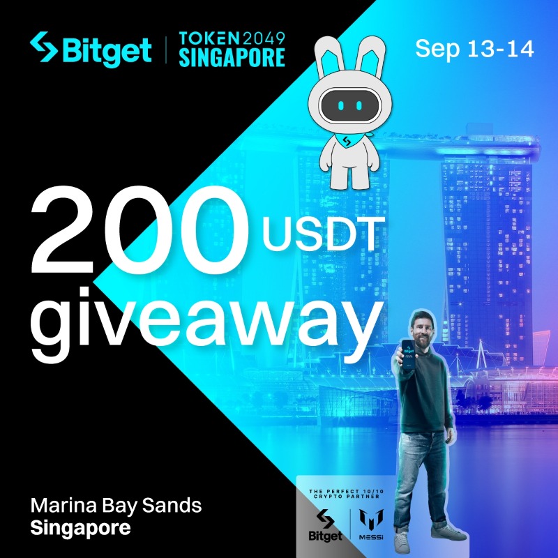 bitget's tweet photo. 💰 $200 $USDT giveaway!

🎉 10 lucky winners will win 20 $USDT! 

🔎 Find our 5️⃣ hidden @token2049 related words in the next slide 

How to win ⤵️
☝️Follow @bitgetglobal
💬 Comment your answer below 
🔁 Quote this post using #Token2049 #EventwithBitget

👇 Join us today 👇