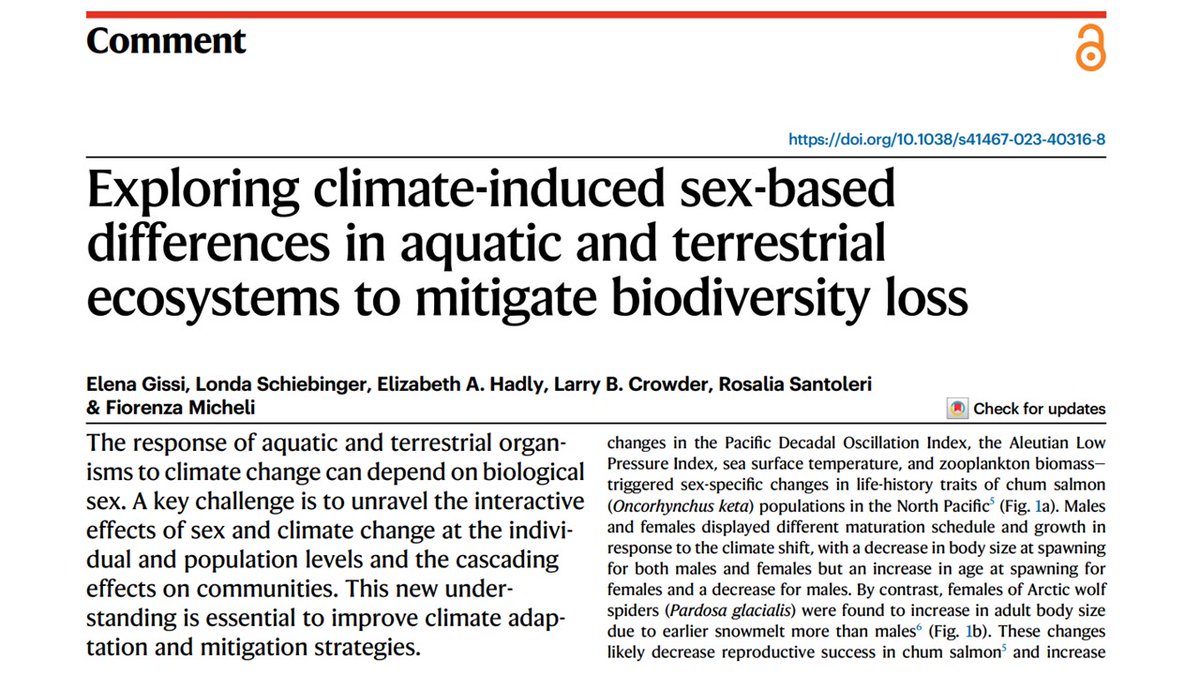 Elena Gissi (@gissielena) on Twitter photo Read my latest #Research on #biologicalsex - specific responses to #climatechage in living organisms, published with <a href="/SpringerNature/">Springer Nature</a> in <a href="/NatureComms/">Nature Communications</a> rdcu.be/djAXT with <a href="/FiorenzaMicheli/">Fiorenza Micheli</a> <a href="/GenderInnovate/">Gendered Innovations</a> #MSCA <a href="/MedixProject/">MEDIX_project</a> Read my latest #Research on #biologicalsex - specific responses to #climatechage in living organisms, published with <a href="/SpringerNature/">Springer Nature</a> in <a href="/NatureComms/">Nature Communications</a> rdcu.be/djAXT with <a href="/FiorenzaMicheli/">Fiorenza Micheli</a> <a href="/GenderInnovate/">Gendered Innovations</a> #MSCA <a href="/MedixProject/">MEDIX_project</a>