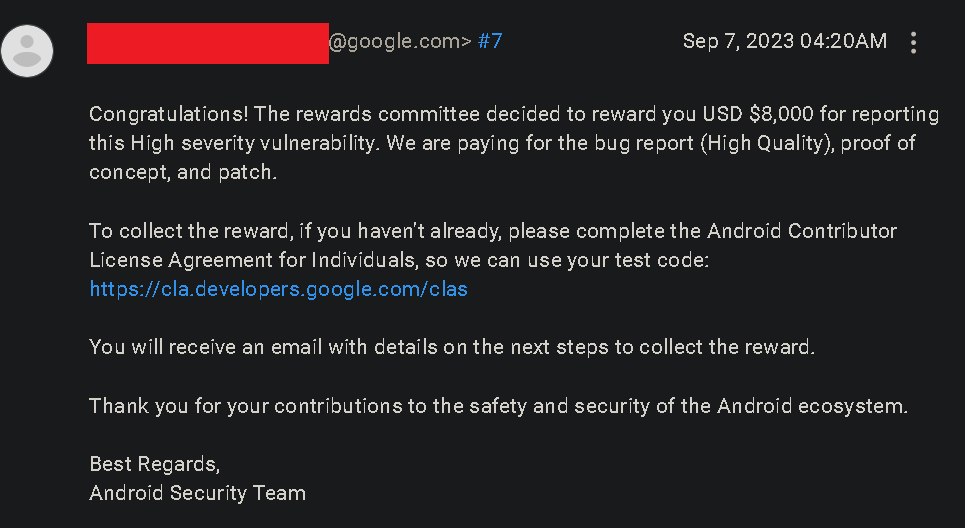 Google indeed improved their bug bounty, high severity and high quality issue report gets more $ than before, good!
#BugBounty