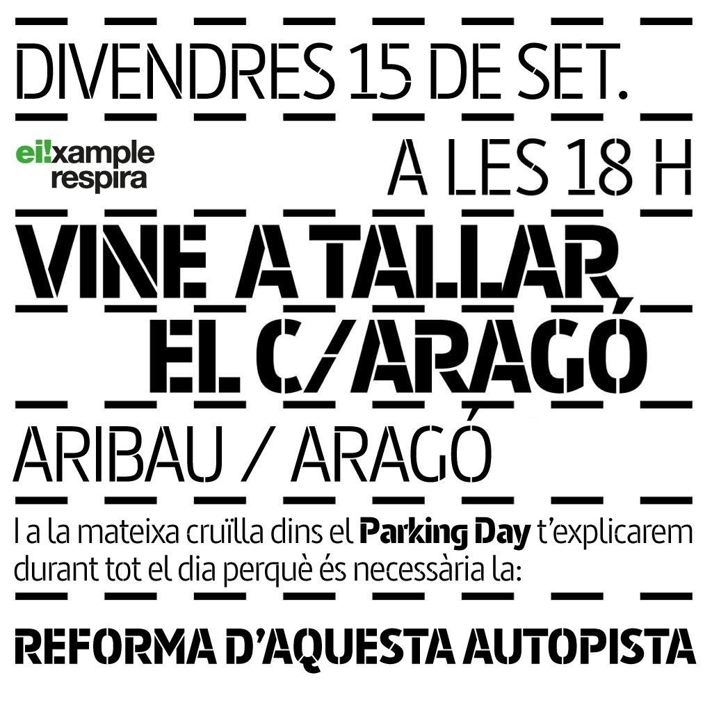 Convoquem a la ciutadania al tall del carrer Aragó (amb Aribau) el proper divendres 15 de Setembre a les 18.00 h per demanar actuacions més ambicioses incloent la reforma del carrer Aragó.

L'administració ha de donar solució a la crisis de salut pública que patim a Barcelona.