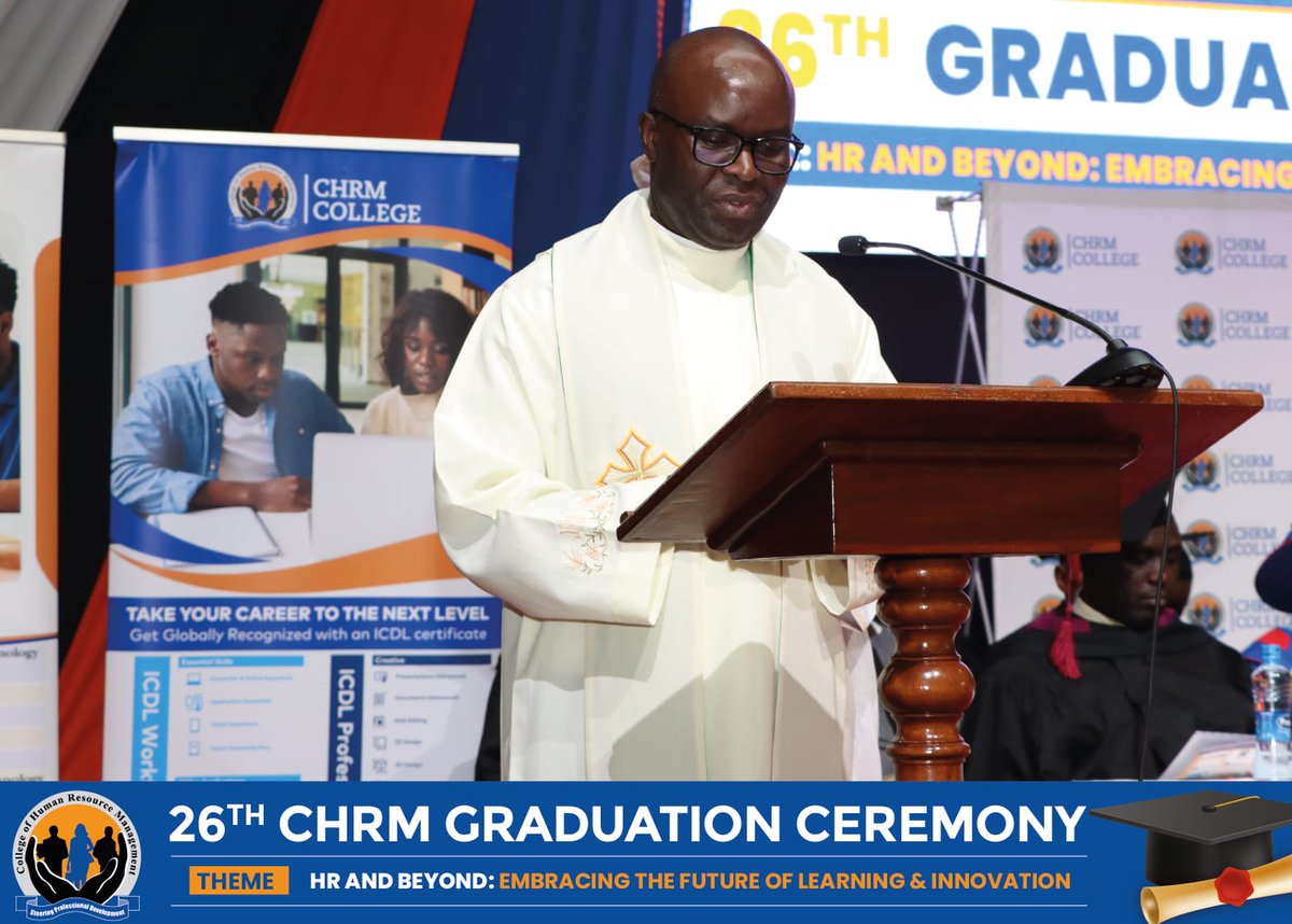 cherojoy's tweet photo. CHRM Chaplain Rev. CPA Stephine Obong'o leading in word of prayer #26thchrmgraduation @CollegeHRM https://t.co/l32ixsC6n3