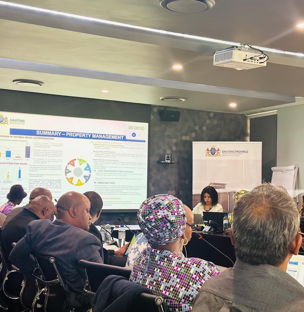 LebogangMaile1's tweet photo. This morning we are taking stock of the progress made in a number of areas of both the Departments of Human Settlements and Infrastructure Development to ensure that the work of developing infrastructure and sustainable human settlements to help in speedily transforming our … https://t.co/GEcKaYgBoY