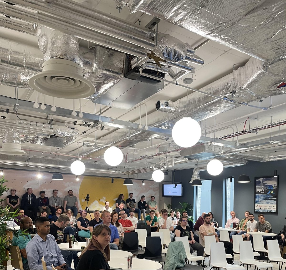 Last night, we were delighted to host ServerlessDays Belfast At Night.👨‍💻👩‍💻

Special thanks to EverQuote for treating us to delicious burritos from
Boojum. 🌯

If you're interested in utilising our space for your next event, please don't hesitate to contact us via our website.