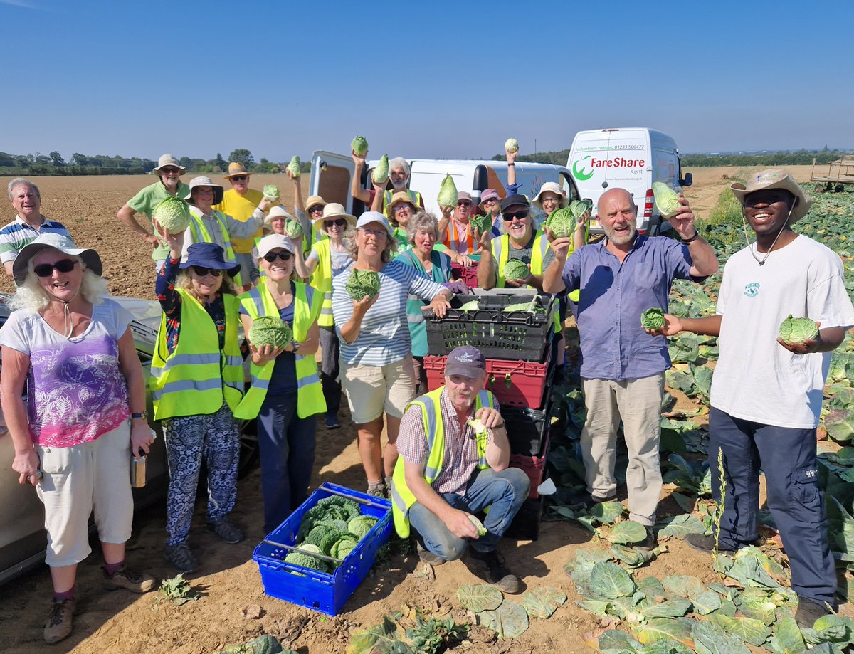 Yesterday we helped glean cabbages with <a href="/deal_withit/">DealWithIT</a>, Hythe Environmental Community Group and <a href="/ProducedinKent/">Produced in Kent Ltd</a>. They are passionate about supporting the issue of edible surplus on farms. Read more here about Fareshare's proposal to the government: standard.co.uk/news/uk/food-w…