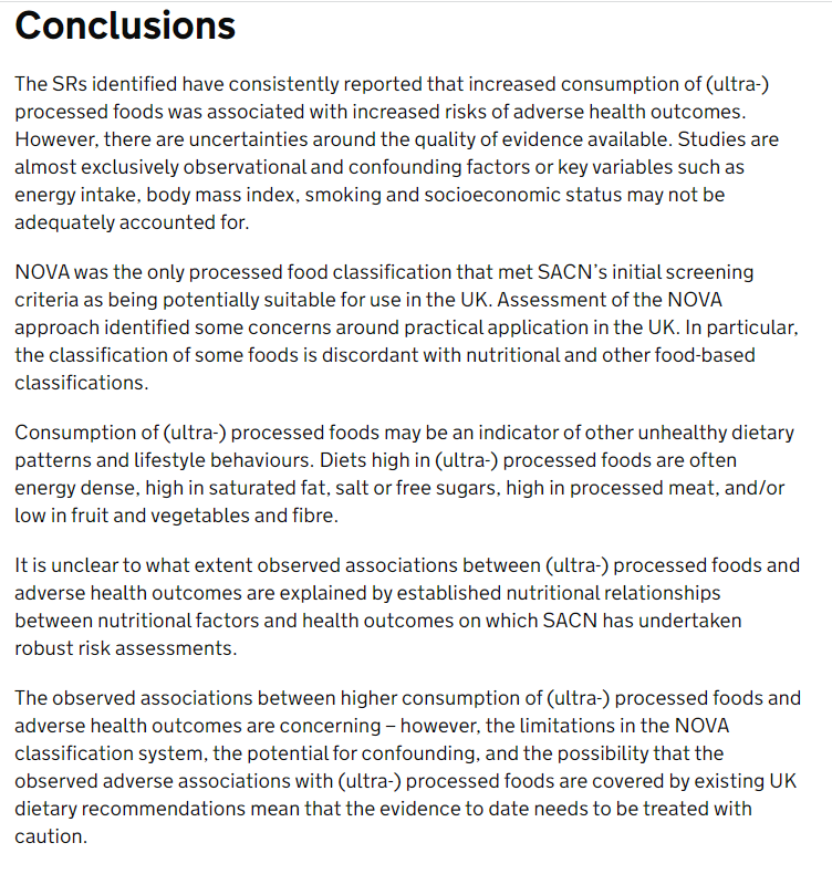 UK 🇬🇧Scientific Advisory Committee on Nutrition (SACN) position statement on processed foods and health, July 2023: assets.publishing.service.gov.uk/government/upl…
