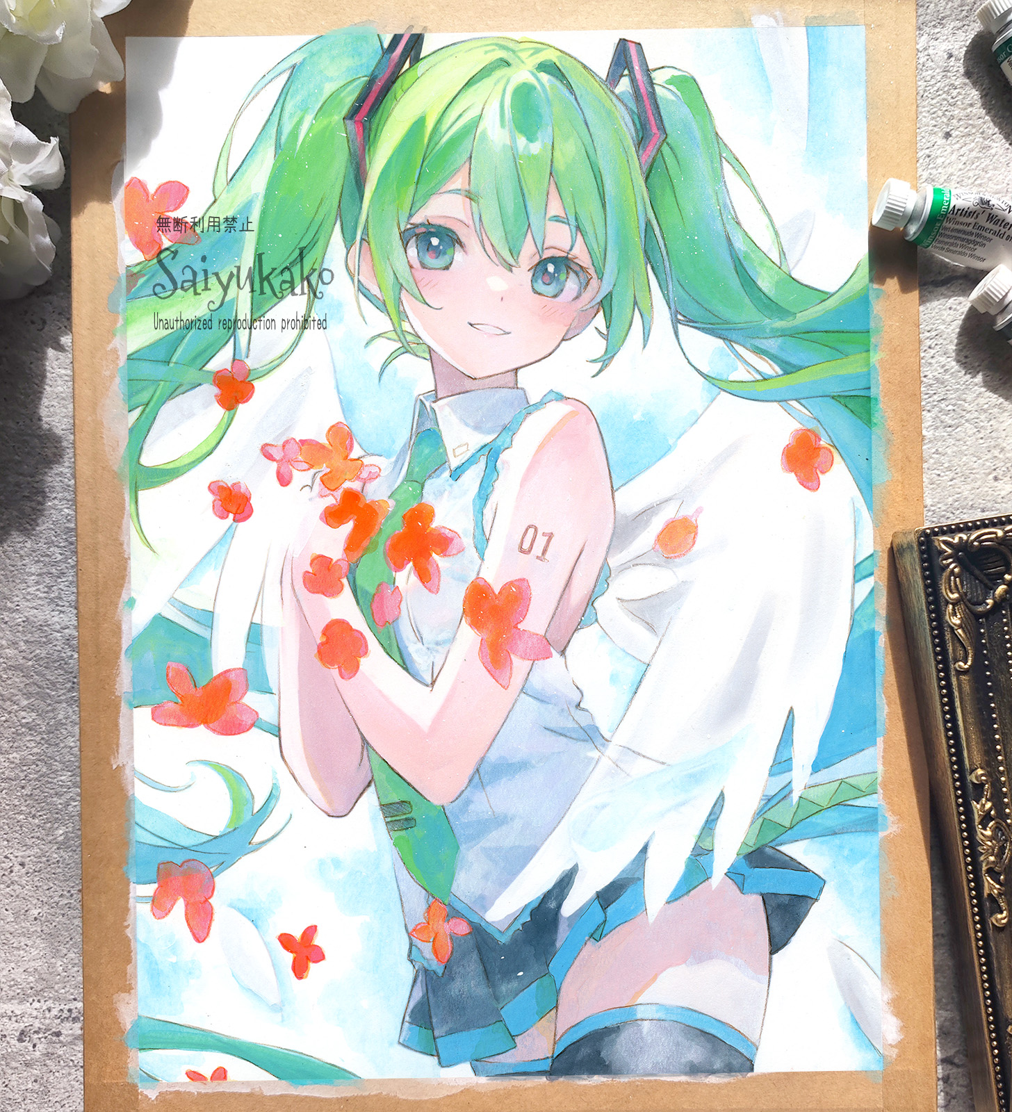 初音ミク 水彩画 A4サイズ サイユ@saiyu illustrator🌛 on X 初音ミク 水彩画 A4サイズ サイユ@saiyu illustrator🌛 on X