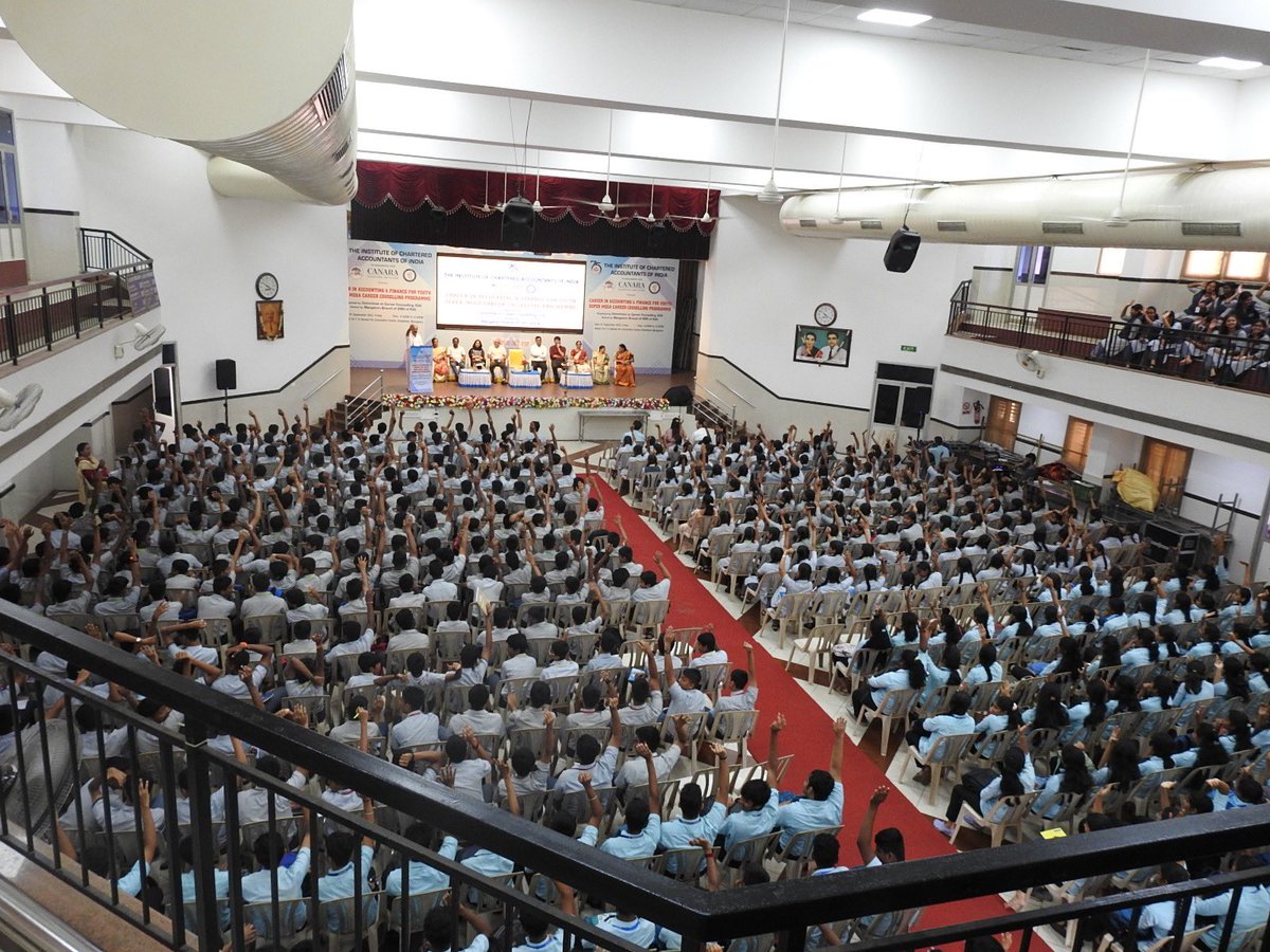 CaHastha's tweet photo. It was a pleasure to address 750 students of Canara group of institutions Mangalore as a part of the Mega Career Counselling Seesion 2023 organised by the Career Counselling Committee of the The Institute of Chartered Accountants of India   @cccicai @theicai https://t.co/M6bawrYixo