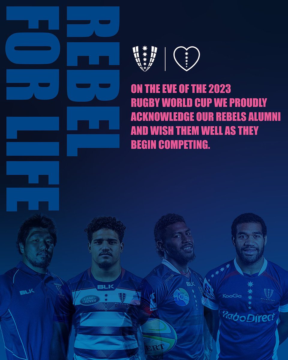 MelbourneRebels's tweet photo. Once a Rebel, always a Rebel. Go well, fam ❤️💙 

#BeARebel | #RWC2023 https://t.co/CZnbymtiBI