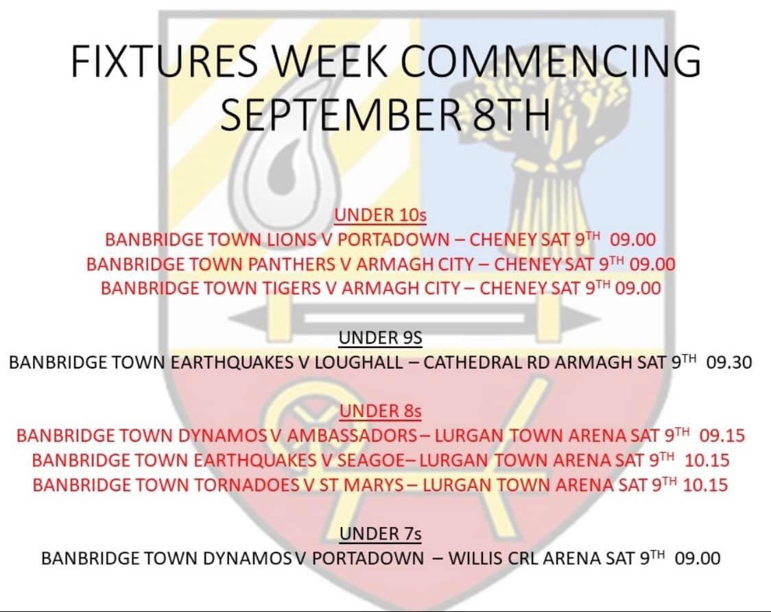 This weeks fixtures for all our junior teams, get along and support them where you can!

Good luck to everyone this week ⚽️
