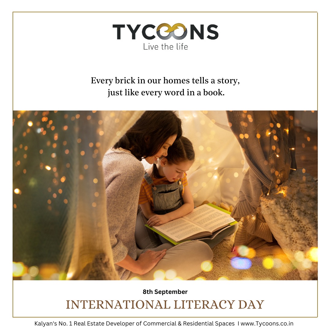 Tycoons_Group's tweet photo. Celebrate literacy today, as words ignite dreams in our homes. Let's build a world brimming with imagination and reading joy.
#InternationalLiteracyDay #ReadingMatters #Literacy #Education #Knowledge #LiteracyMatters #RealEstate #KalyanDeveloper #Kalyan #TycoonsDeveloper https://t.co/cgr6AR6Ix5