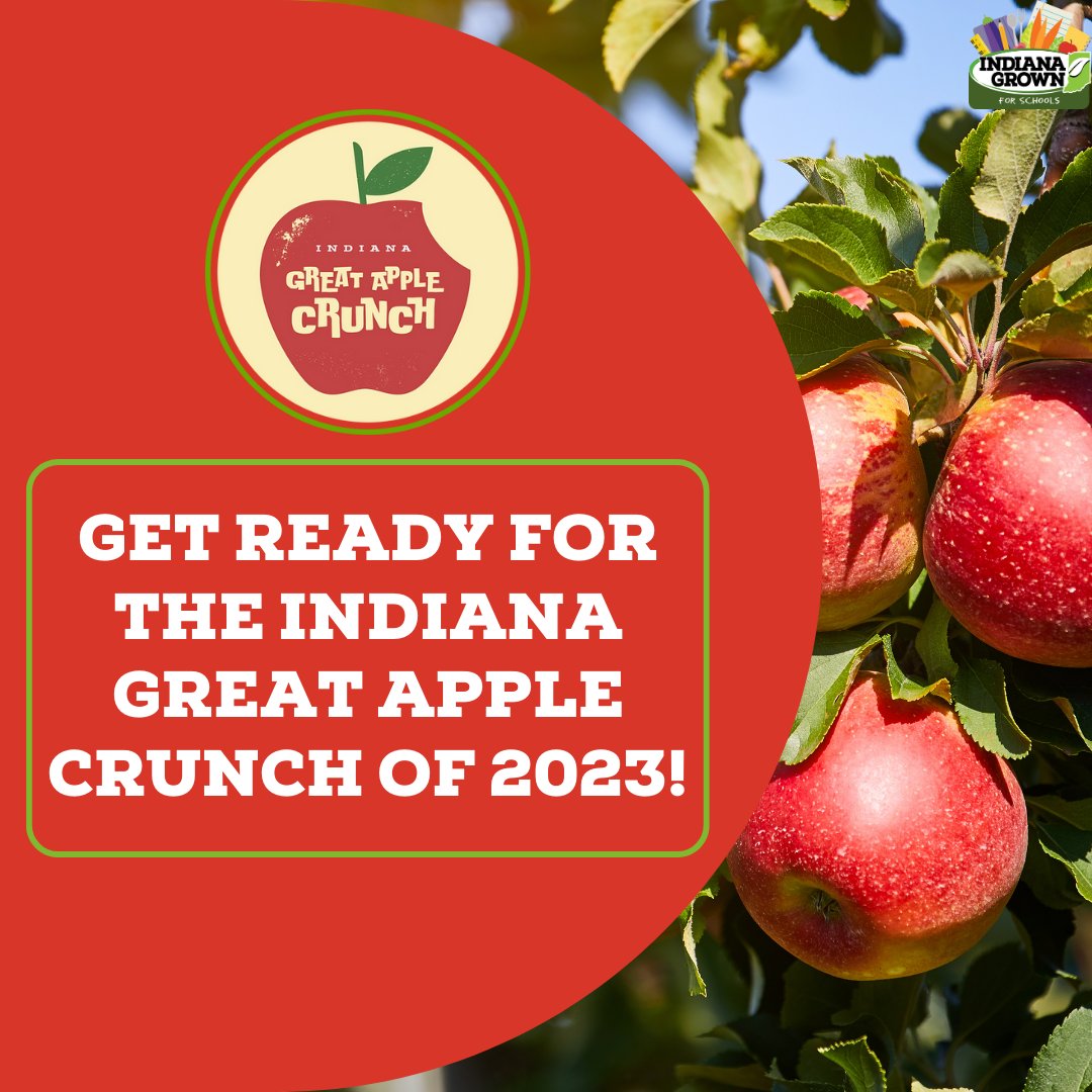 INGrown4Schools's tweet photo. We are excited to celebrate the upcoming Farm to School Month with the 2023 Indiana Great Apple Crunch! Visit the link to register and learn more: https://t.co/fh1mul6DU1
#farmtoschool #F2Smonth #INgrown4schools #localfood #eatlocal https://t.co/hweBrBlEfe